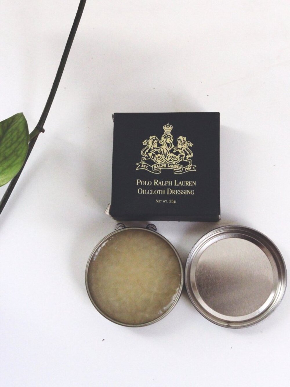 Vintage Polo Ralph Lauren Oilcloth Dressing Tin Box New NIB Care Balm - Picture 3 of 5